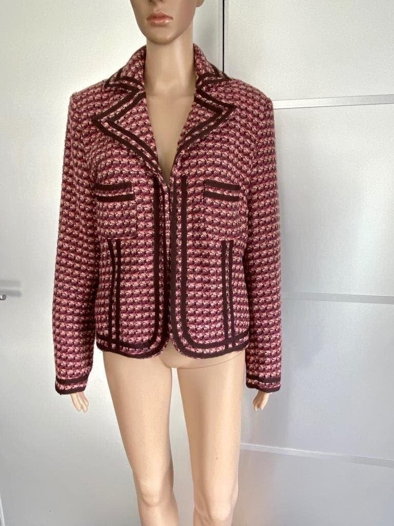 H772 wollen jasje: maat 44=L blazer colbert roze wol, Maat 42/44 (L), Ophalen of Verzenden, Zo goed als nieuw, Jasje