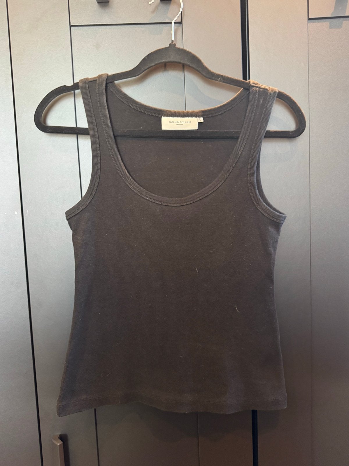 Copenhagen Muse Zwarte Ribbed Tanktop Maat L, Zwart, Maat 42/44 (L), Ophalen of Verzenden, Zo goed als nieuw