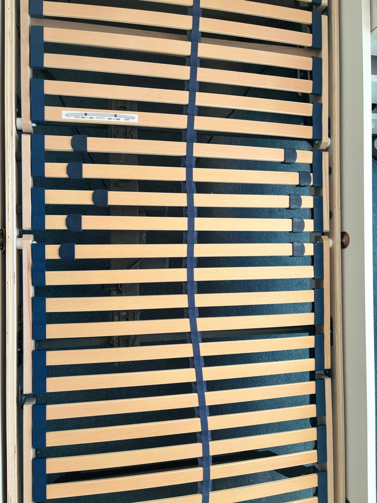 Eenpersoonsbed met lattenbodem, wit/hout, verstelbaar, Ophalen, Verstelbaar, 90 cm, Eenpersoons