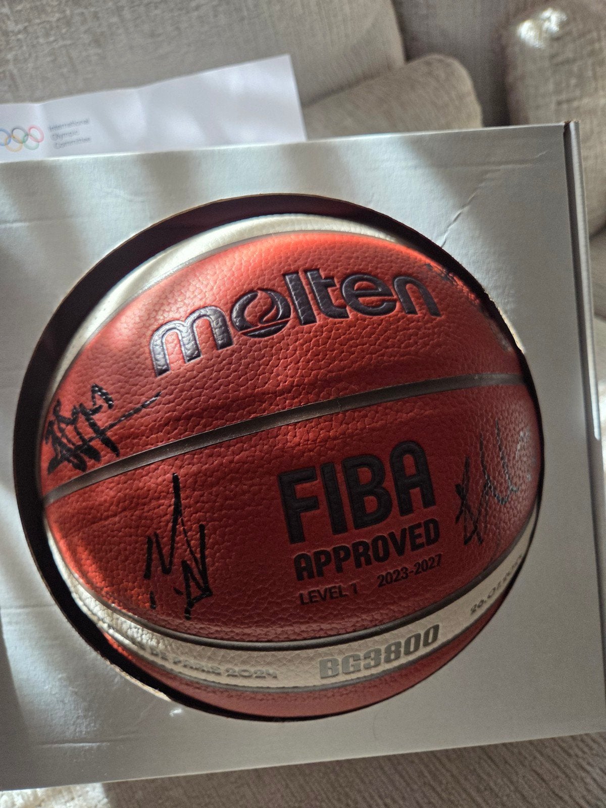 Gesigneerde basketbal Olympische Spelen Parijs 2024, Ophalen of Verzenden