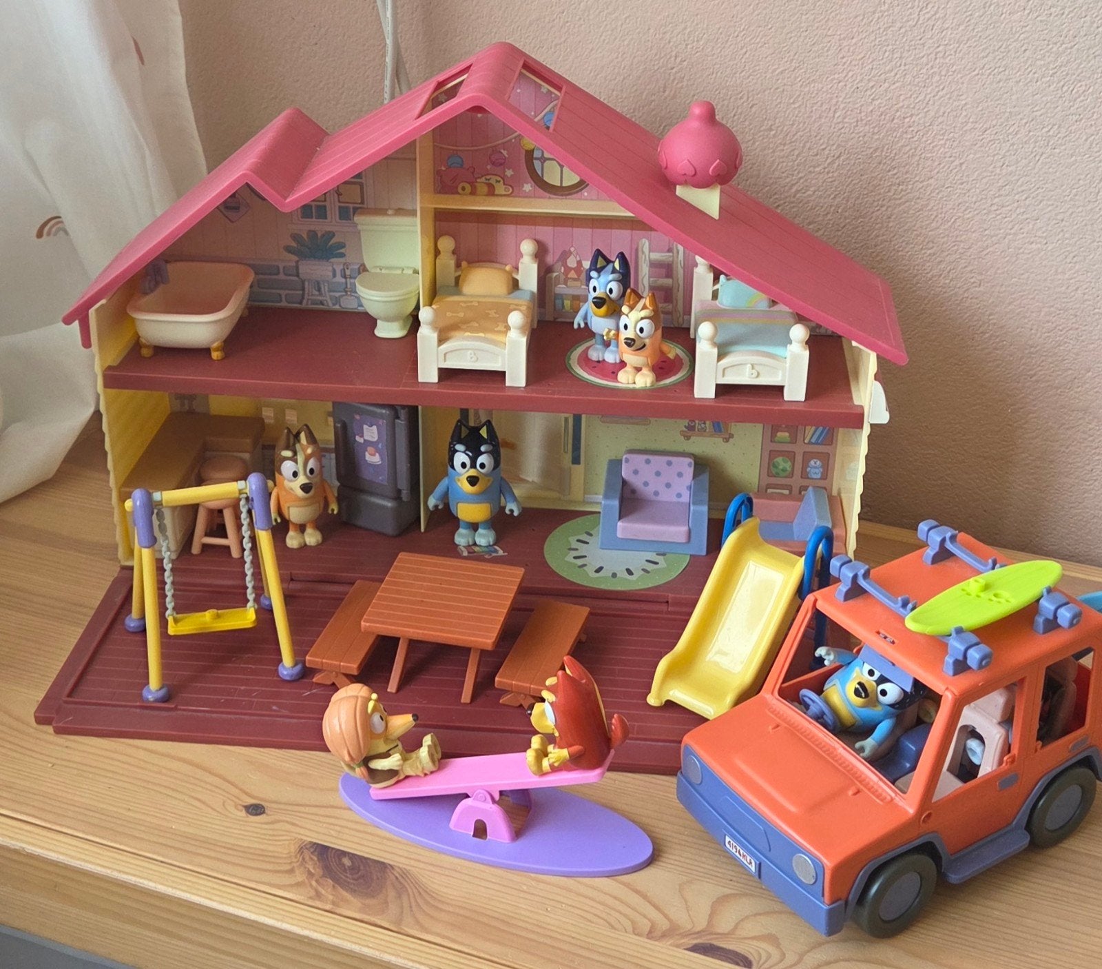 Bluey Speelhuis, Auto en Speeltuin Set, Ophalen, Zo goed als nieuw, Jongen of Meisje