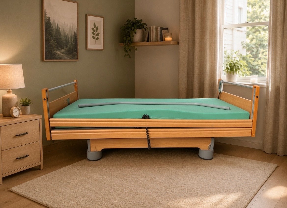 Malsch Zorgbed - Elektrisch Verstelbaar Houten Bed, Ophalen, Verstelbaar, 90 cm, Eenpersoons