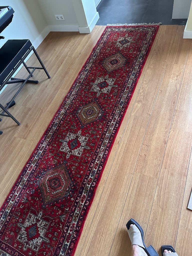 Perzisch loper 75x300 meter, Gebruikt, 200 cm of meer, Rechthoekig, 50 tot 100 cm