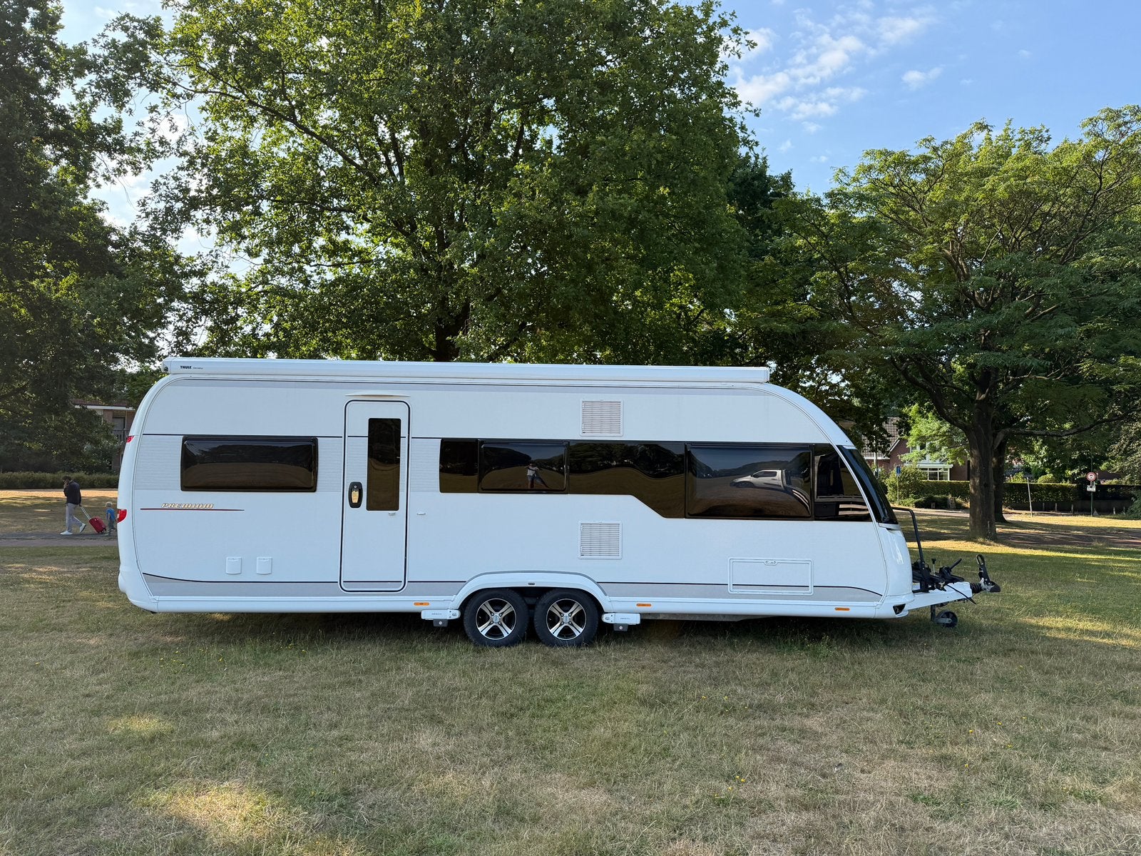 Hobby premium 650 ukfe .luifel, stappelbed ,airco . Bj 2020, Caravans en Kamperen, Rondzit, Hobby, Frans bed, Bedrijf