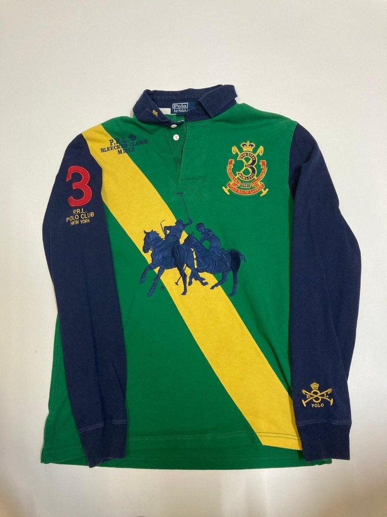 Vintage Ralph Lauren Polo Bleecker Rugby - Double Pony - M, Maat 48/50 (M), Ralph Lauren, Ophalen of Verzenden, Zo goed als nieuw