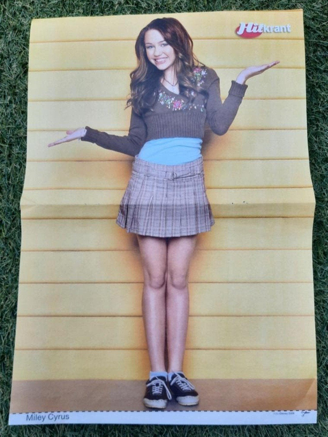 Poster 2x A4 Hitkrant 2008 Miley Cyrus / Demi Lovato, Ophalen of Verzenden, Gebruikt, A1 t/m A3, Muziek