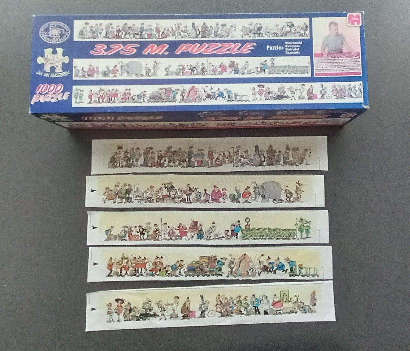 Foto 3 van De langste van Haasteren puzzel, 3,75 meter, 1000 stukjes