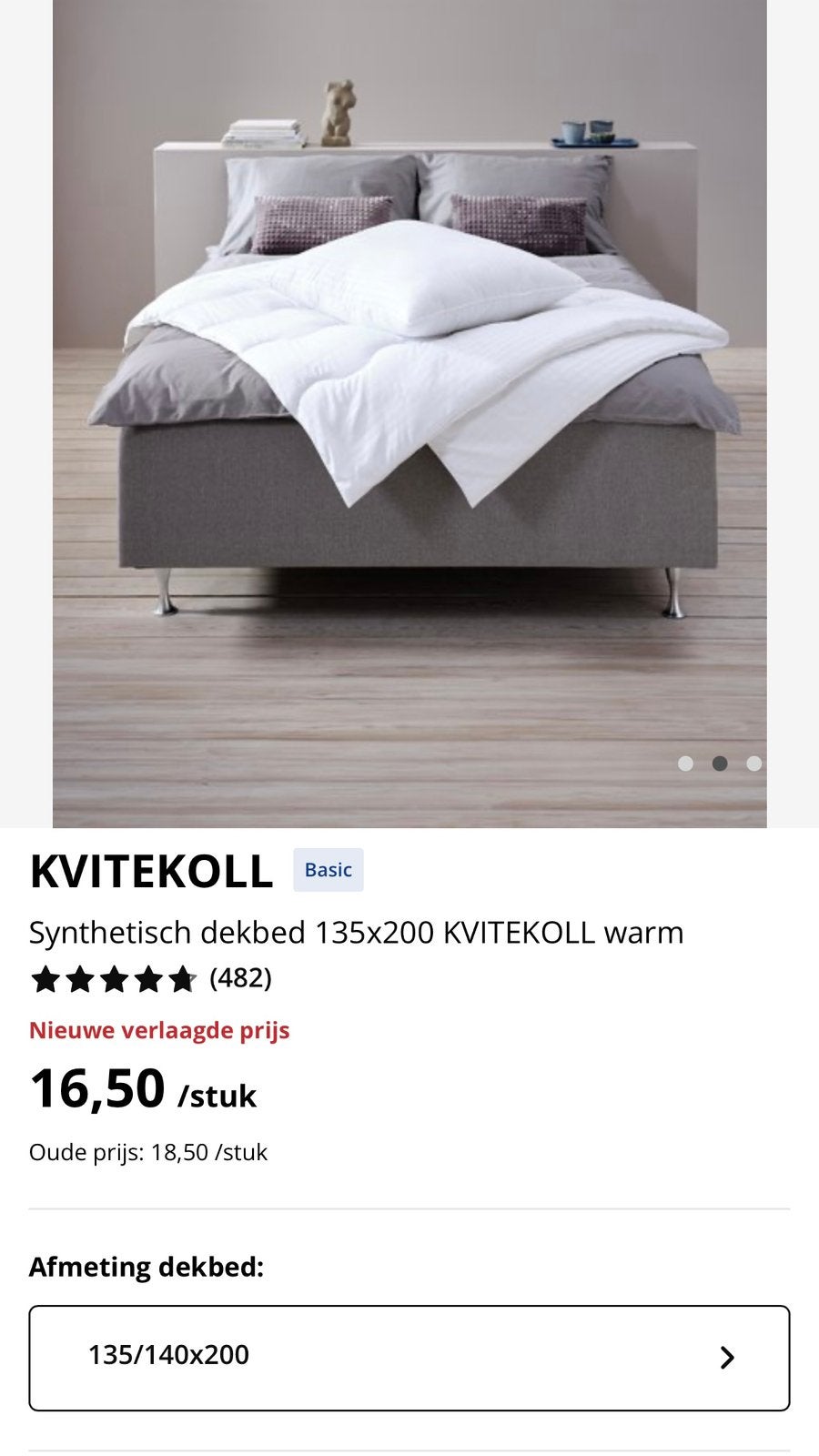 Dekbedovertrek van jysk, Ophalen, Zo goed als nieuw, Eenpersoons, Hout