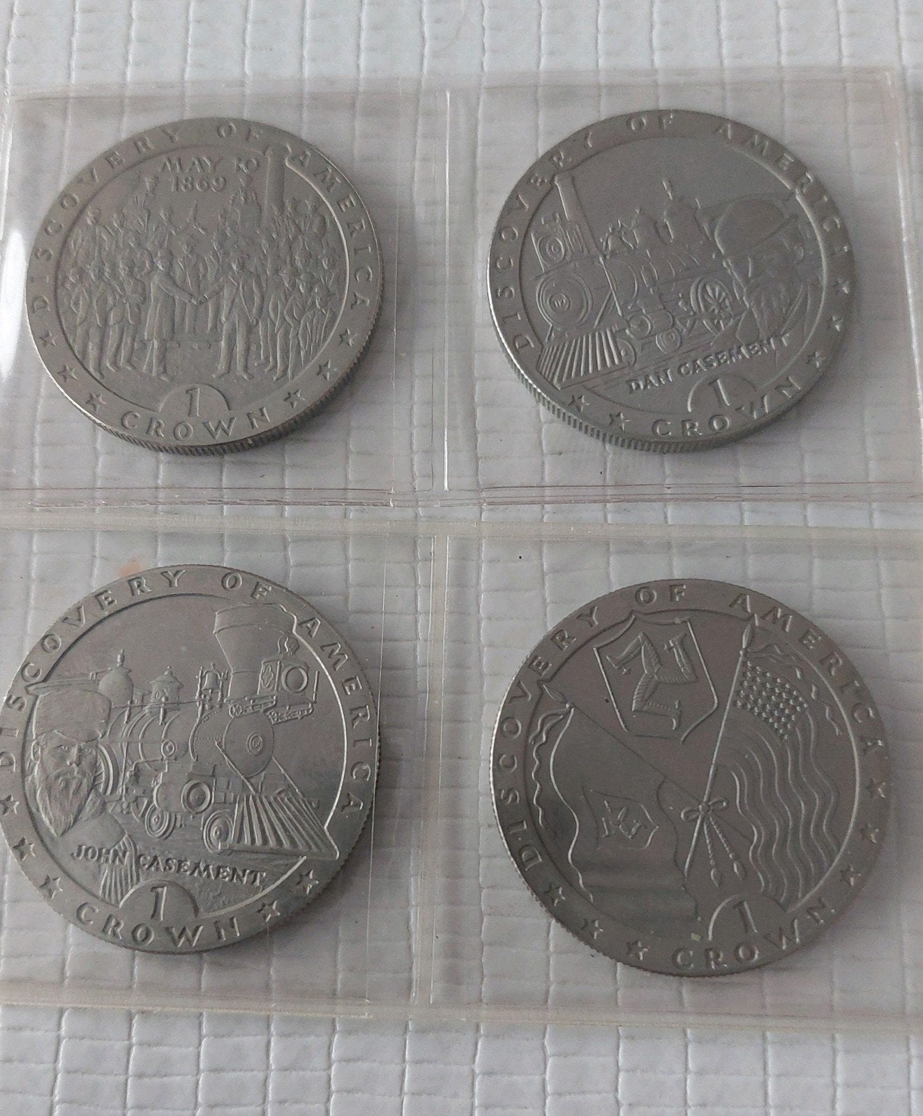 Set van 4 Isle of Man 1 Crown munten 1992, Ophalen of Verzenden, Zuidoost-Azië, Setje