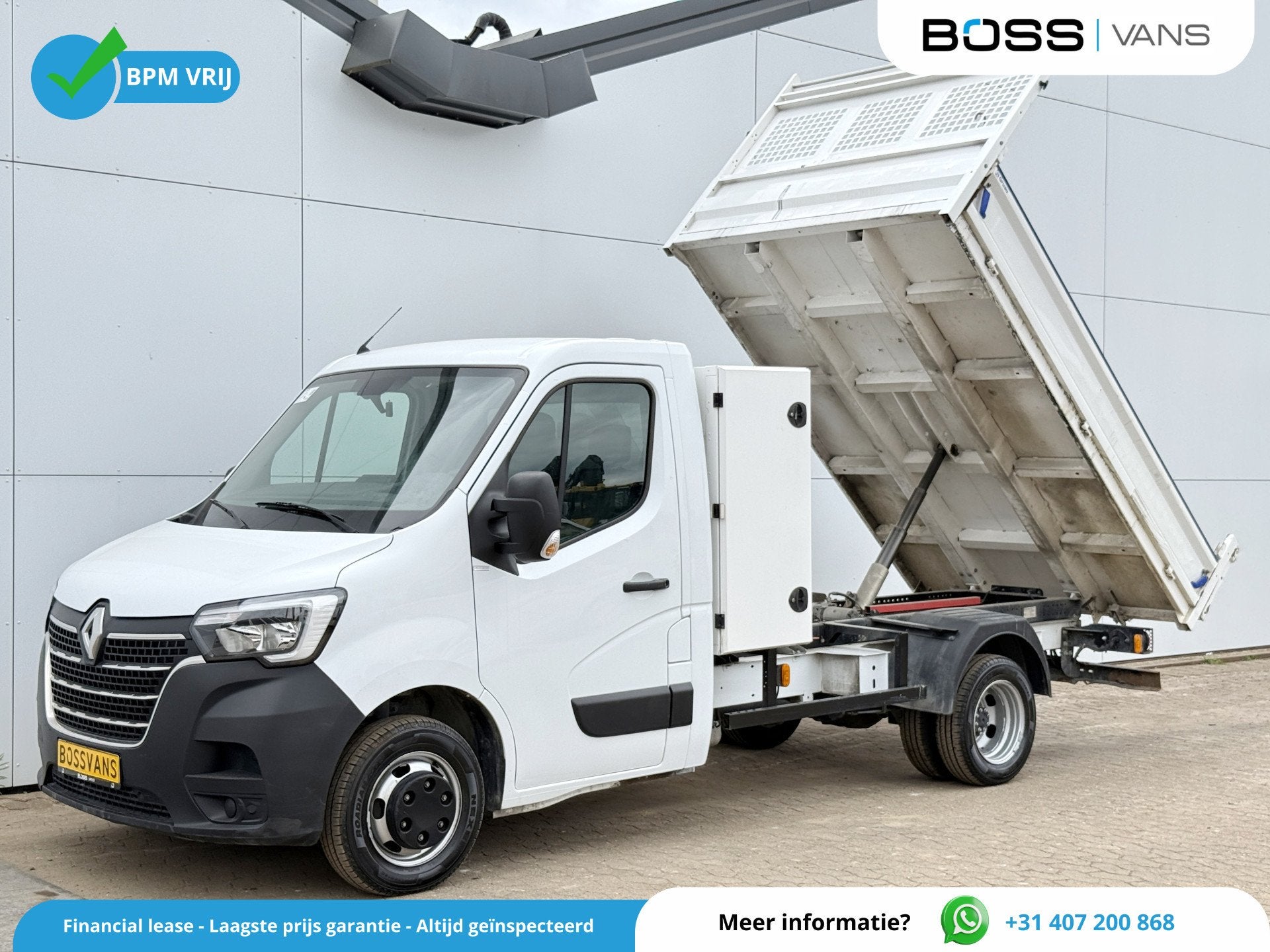 Renault Master 2.3 DCI 130PK Kipper Dubbellucht Kist 3,5t Tr, Voorwielaandrijving, Stof, Gebruikt, Zwart