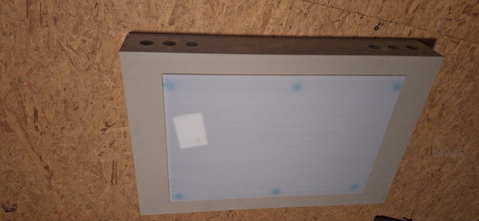 2x grote lichtbak met melkglas geen verlichting aanwezig, Metaal, Wit, Overige merken, Gebruikt