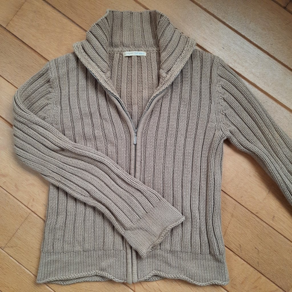 Turnover vest donker zand maat S, Maat 38/40 (M), Beige, Zo goed als nieuw, Turnover