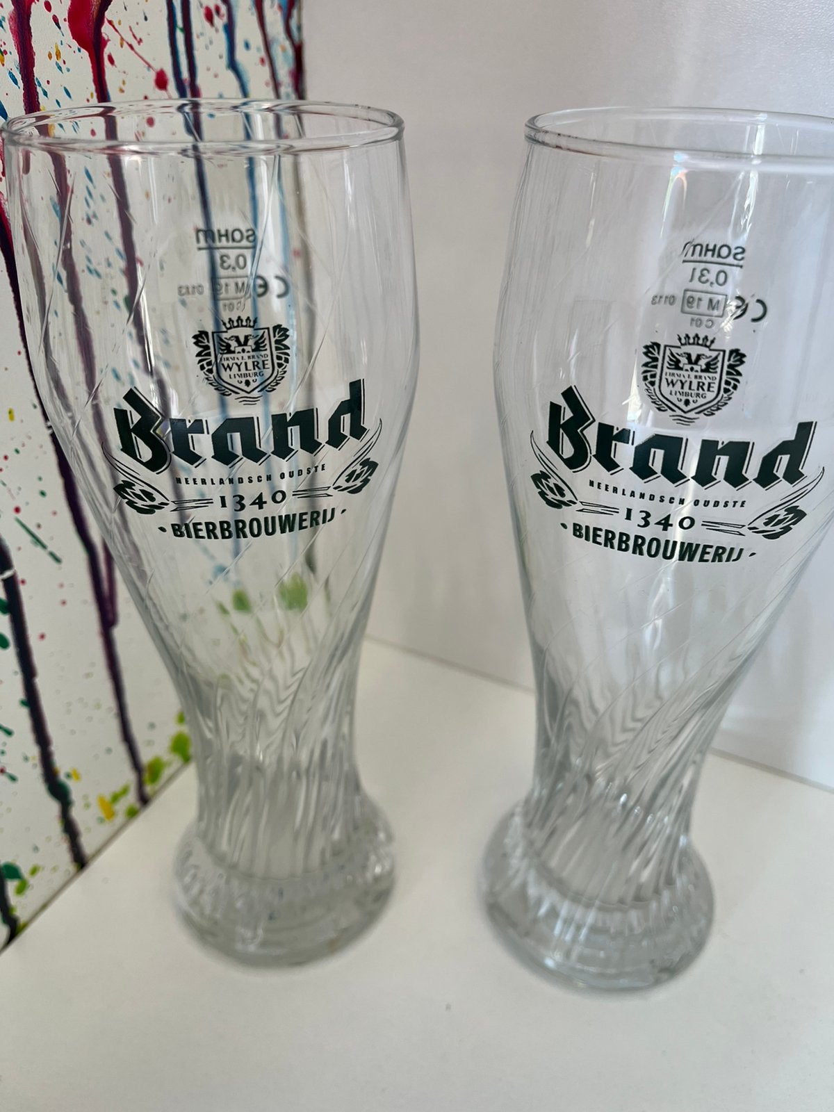 Brand Weizen bierglazen set van 2 glazen, Ophalen of Verzenden, Nieuw, Glas of Glazen, Brand