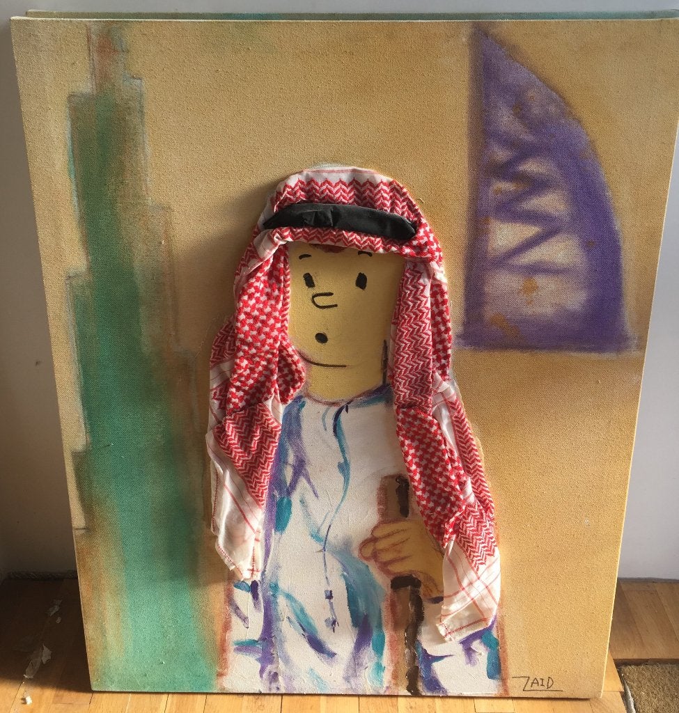 schilderij zaid Kuifje Tintin stijl, Ophalen of Verzenden