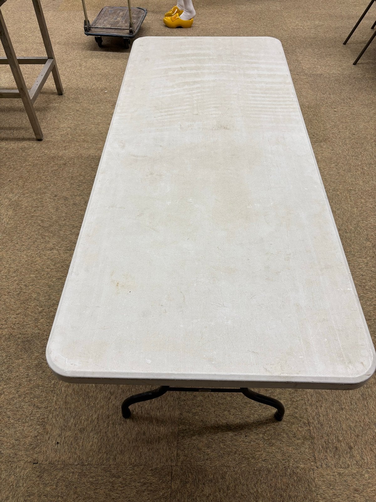 7 witte inklapbare tafels - 184x76 cm, Ophalen, Kunststof, Gebruikt, 50 tot 100 cm