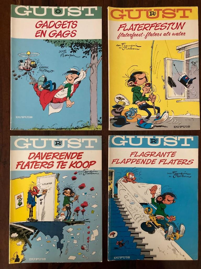 Guust, 4 verschillende stripboeken, Ophalen, Gelezen, Franquin, Meerdere stripboeken