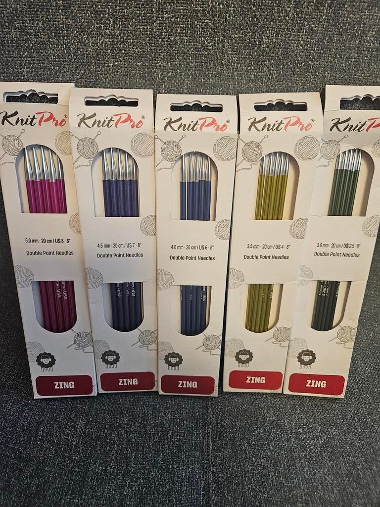 KnitPro Zing Double Point Naalden (3.0/3.5/4.0/4.5/5.0), Ophalen of Verzenden, Nieuw, Breien, Naald