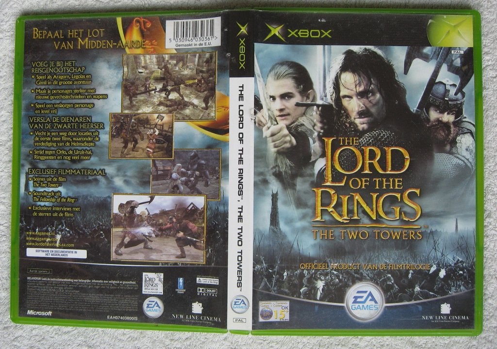 XBOX - Lord of the Rings The Two Towers (Ned. handleiding), Spelcomputers en Games, Games | Xbox Original, Gebruikt, Vechten, 1 speler