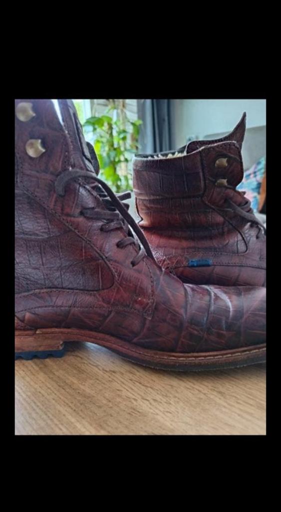 Floris van Bommel Boots - Bruin Krokodillenleer, Bruin, Boots, Floris van Bommel, Ophalen of Verzenden