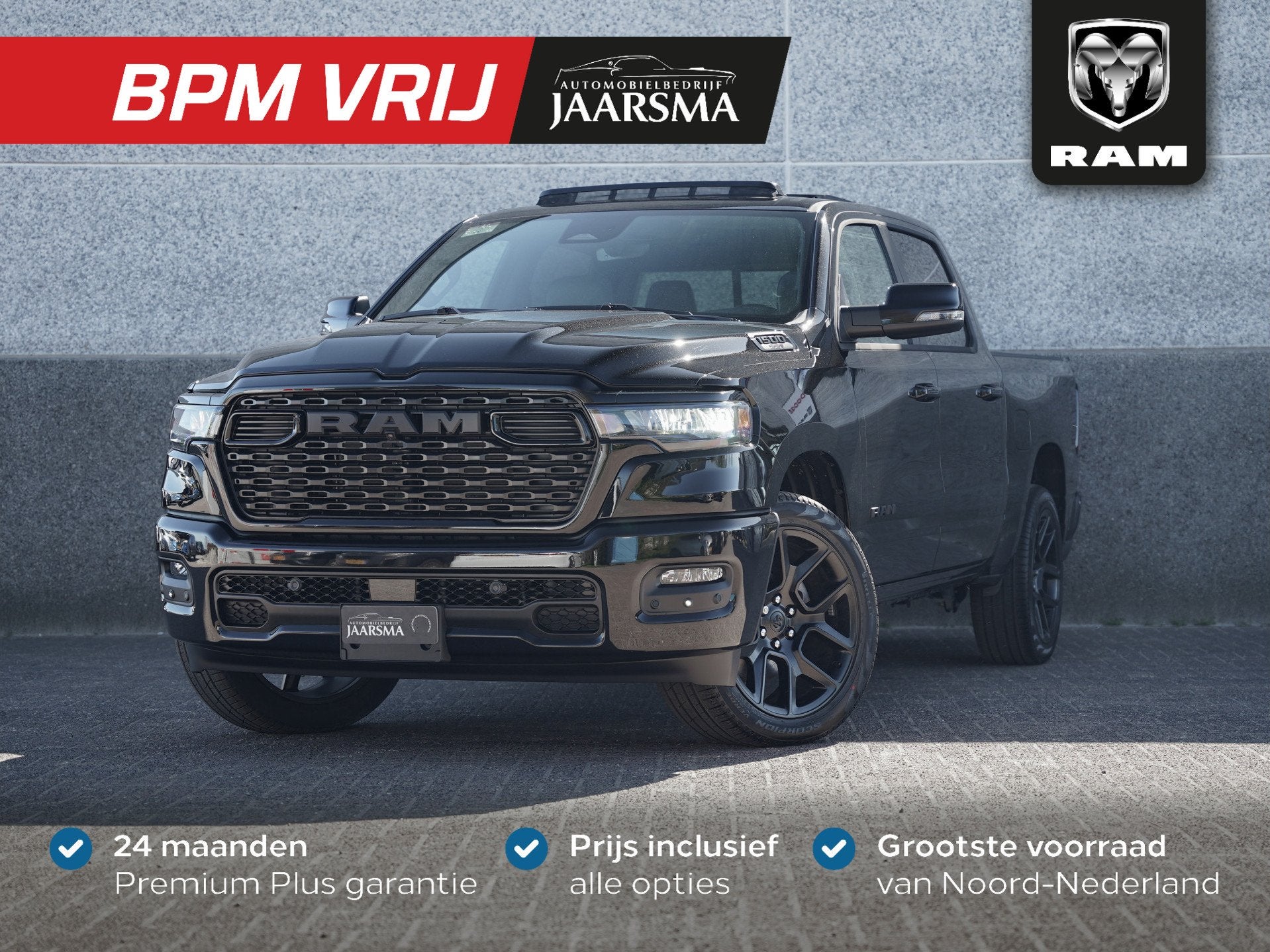 Dodge Ram 1500 Sport Night Edition 3.0 STT 426pk CrewCab |Pa, Auto's, Zwart, Zwart, Leder, Nieuw