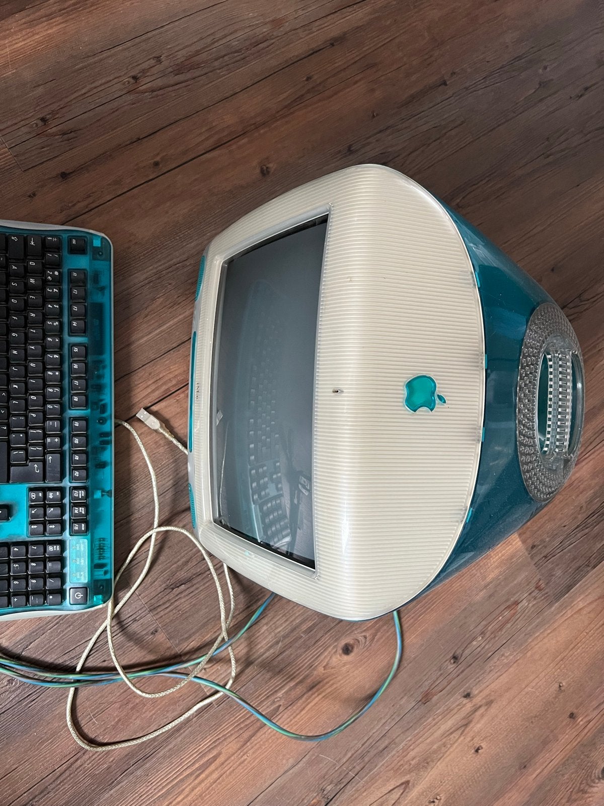 Vintage Apple iMac G3 (Bondi Blue) met toetsenbord, Ophalen