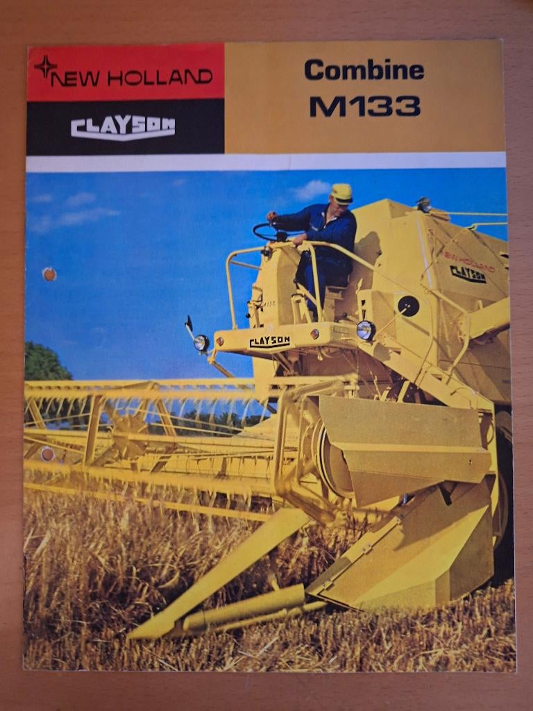 Folder New Holland Clayson Combine M133, Verzenden, Gelezen, Tractor en Landbouw