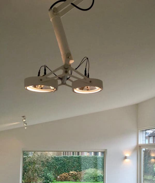 Nomad modular 2ar111 Wit of Alum design lamp (met 2 spots), Ophalen, Zo goed als nieuw