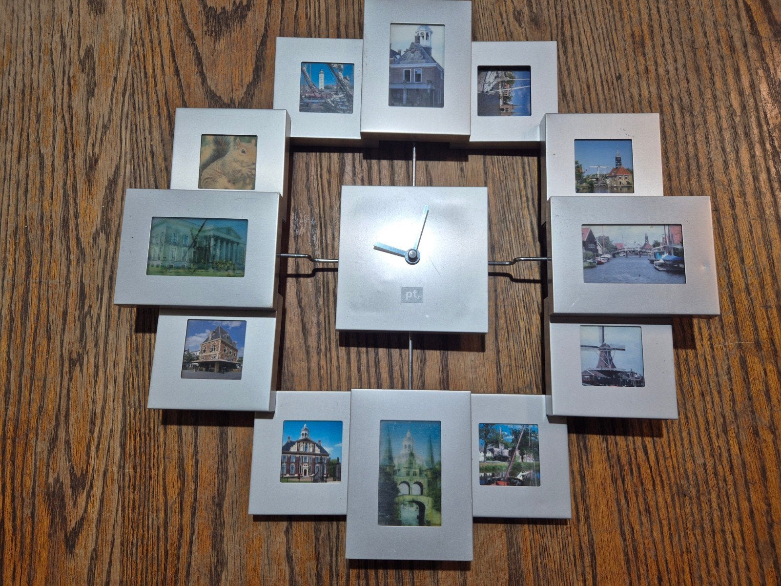 fotolijst klok, Ophalen of Verzenden, Gebruikt, Analoog, Wandklok