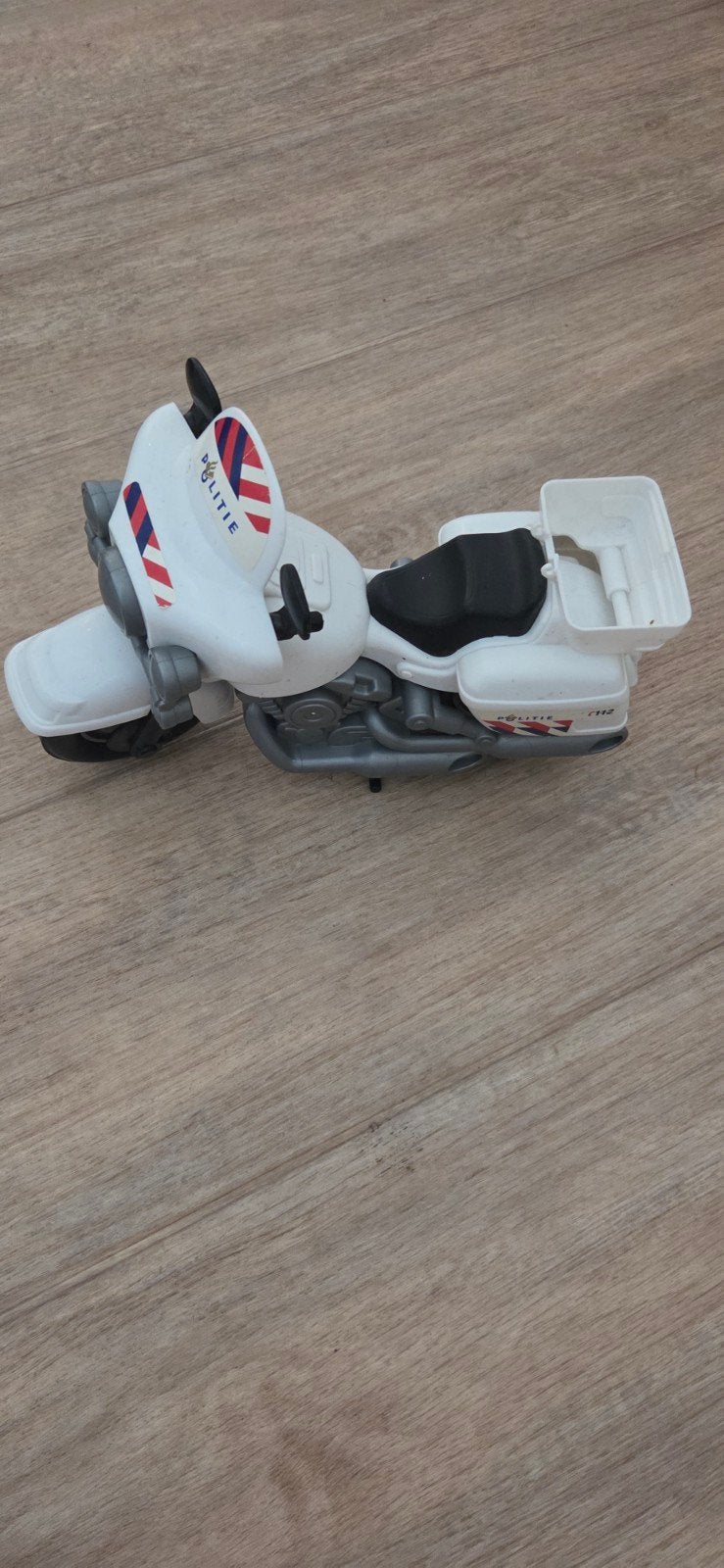 Speelgoed Politiemotor 20cm - Wit/Blauw, Ophalen, Gebruikt