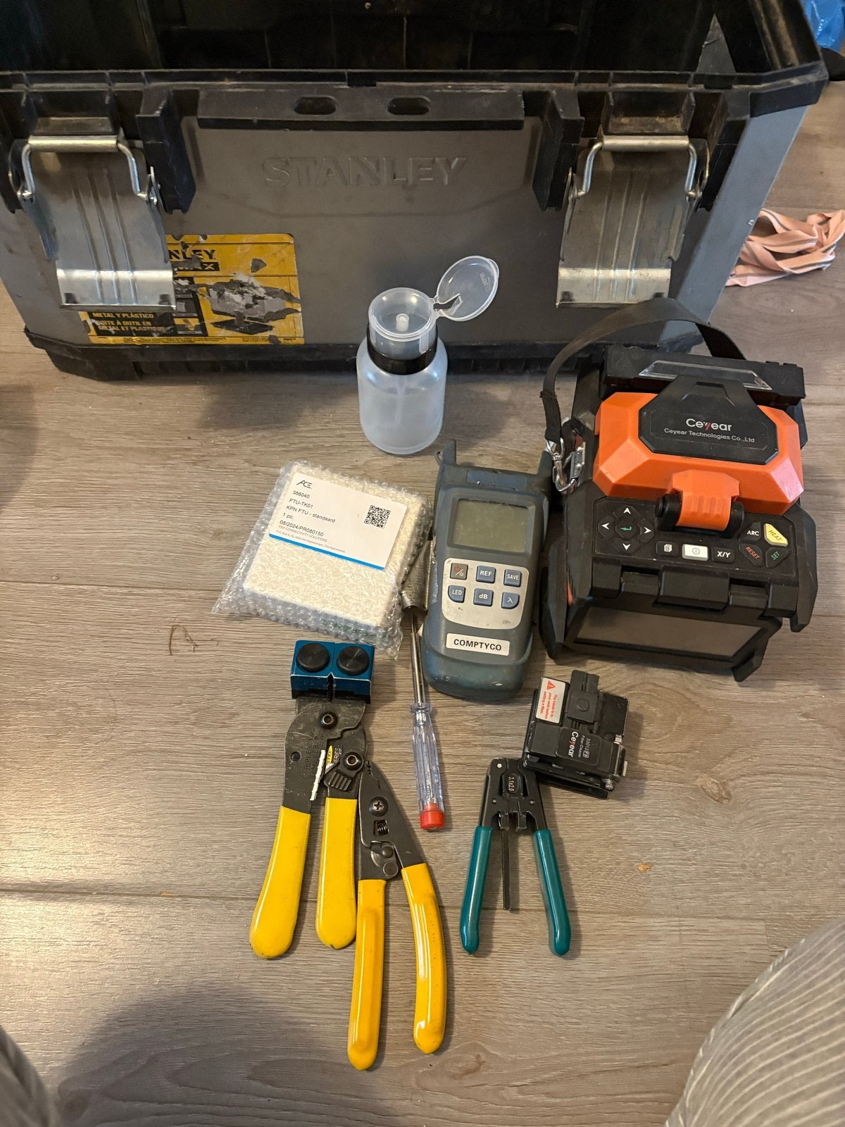 Professionele Glasvezel Laskit - Compleet in Stanley Koffer, Doe-het-zelf en Verbouw, Ophalen of Verzenden, Gebruikt