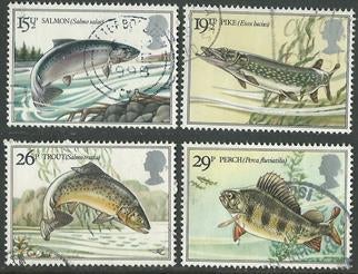 ENGELAND 1983 Vissen, Michel: 938-41, Gestempeld., Verzenden, Gestempeld, Dier of Natuur