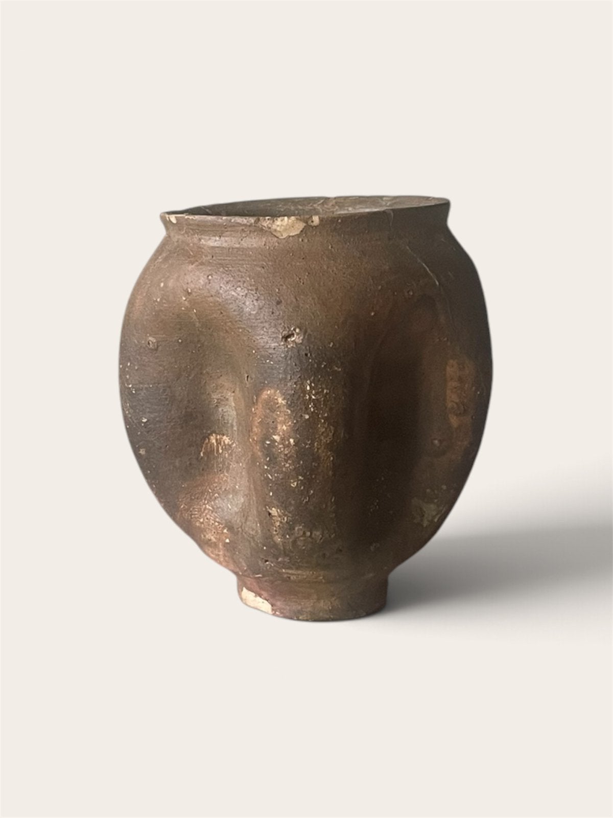Romeinse deukbeker vernist bodemvondst H. 9.5 cm Diam 8.5 cm, Ophalen of Verzenden