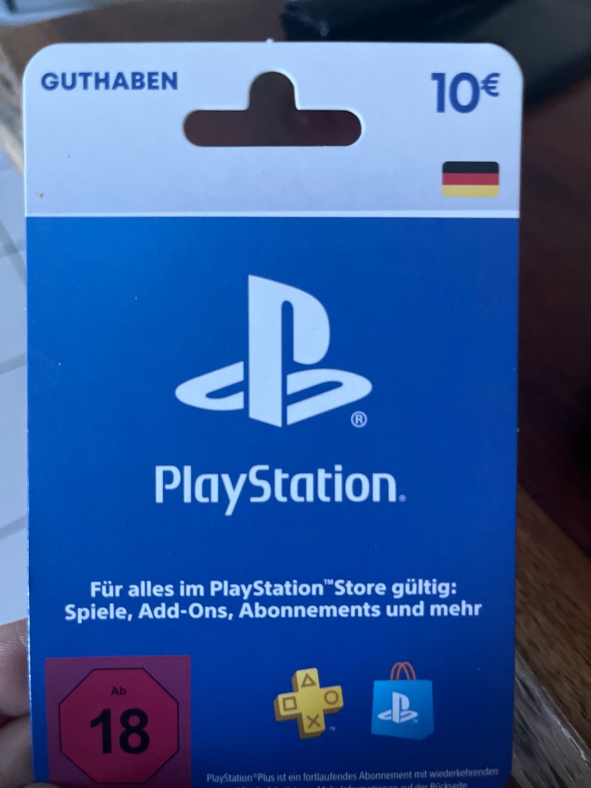 Cadeaukaart Sony Playstation 10€ - Regio Duitsland, Eén persoon, Cadeaubon