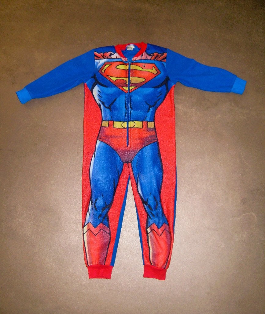 Superman onesie / huispak superman / superhelden 110 - 116, Ophalen of Verzenden, Zo goed als nieuw, Jongen of Meisje, Overige typen