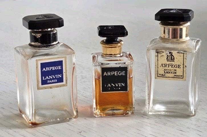 3 Oude flesjes Arpege van Lanvin, Verzenden, Gebruikt, Miniatuur, Gevuld