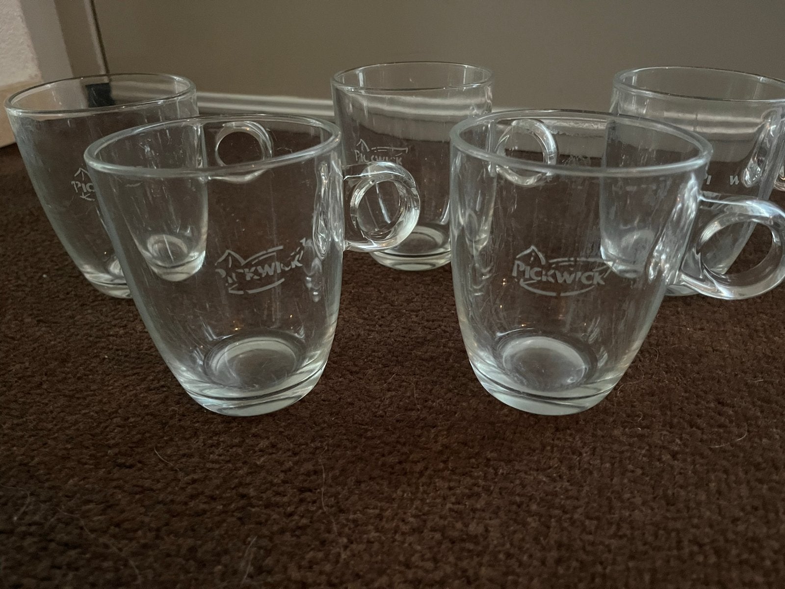 Set van 5 Pickwick theeglazen2,50 p/st - Zo goed als nieuw, Ophalen of Verzenden, Zo goed als nieuw, Overige merken, Glas