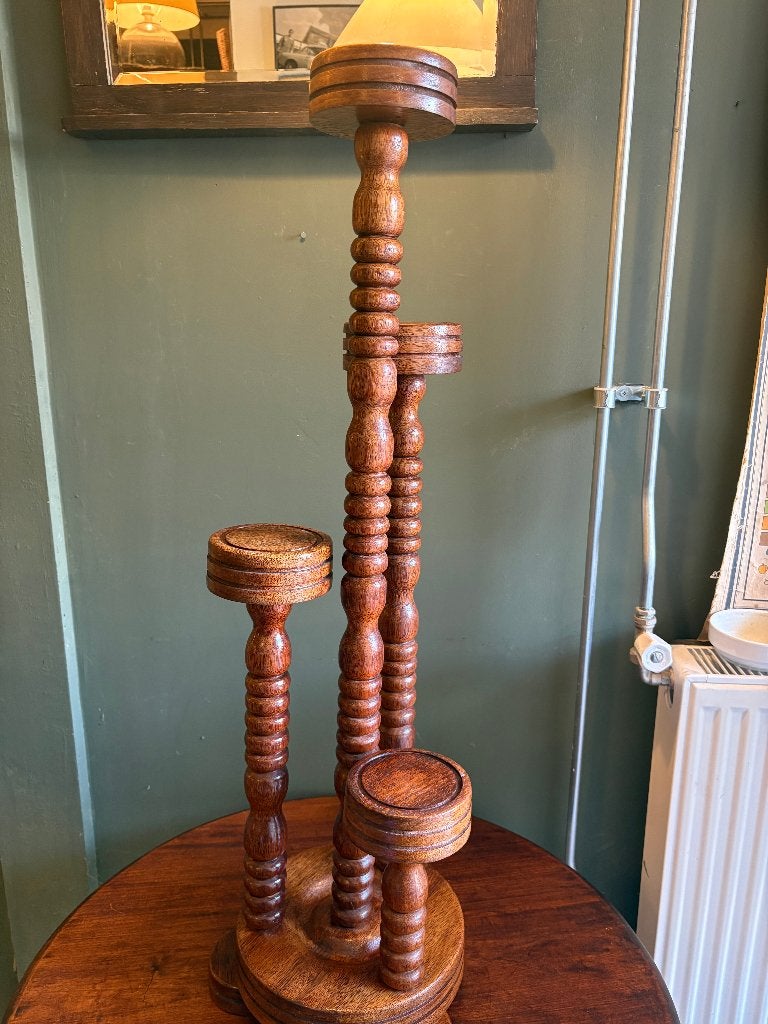 Zeer Fraai Eiken Arts & Craft Piëdestal of Planten Tafel., Ophalen