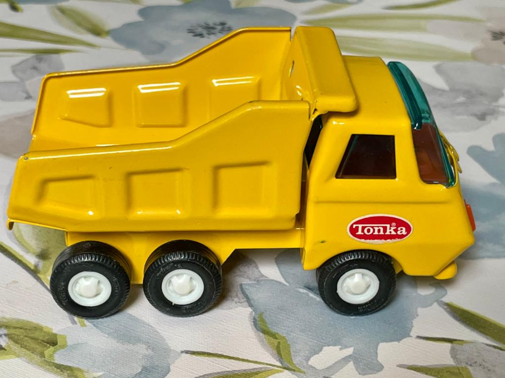Vintage Tonka Kiepwagen Jaren '70 - Geel Metaal 12,5 cm, Kinderen en Baby's, Speelgoed | Speelgoedvoertuigen, Ophalen of Verzenden