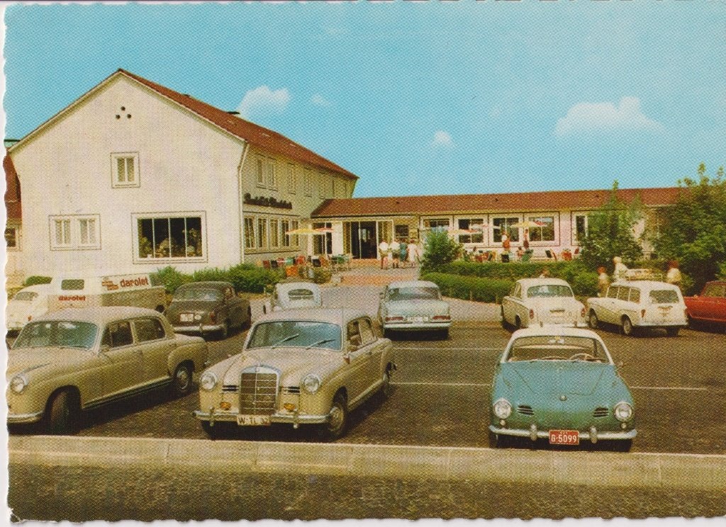 Duitsland, Rasthaus Zubringer Autobahn met VW Karmann Ghia, Ophalen of Verzenden, 1960 tot 1980, Ongelopen, Duitsland