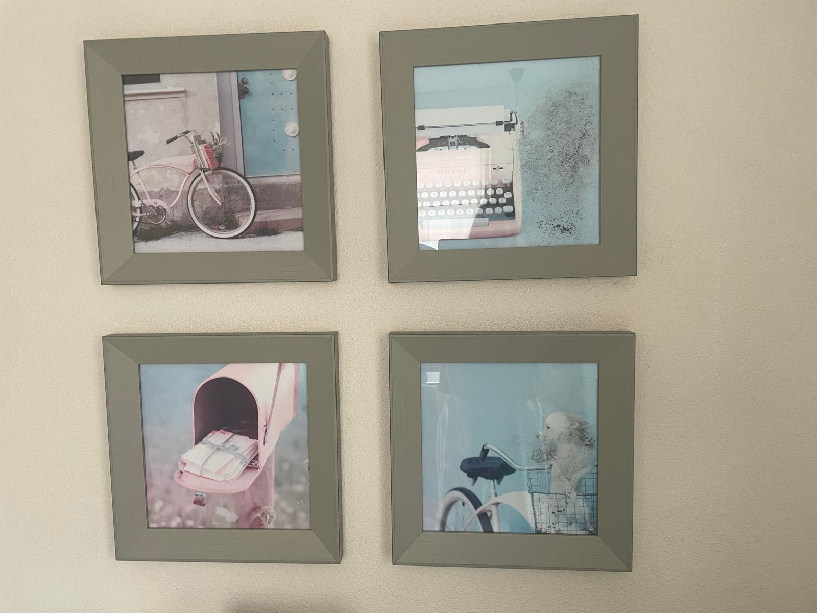 Set van 4 ingelijste prints - Vintage thema, Ophalen, Minder dan 50 cm, 5 – 50, Print