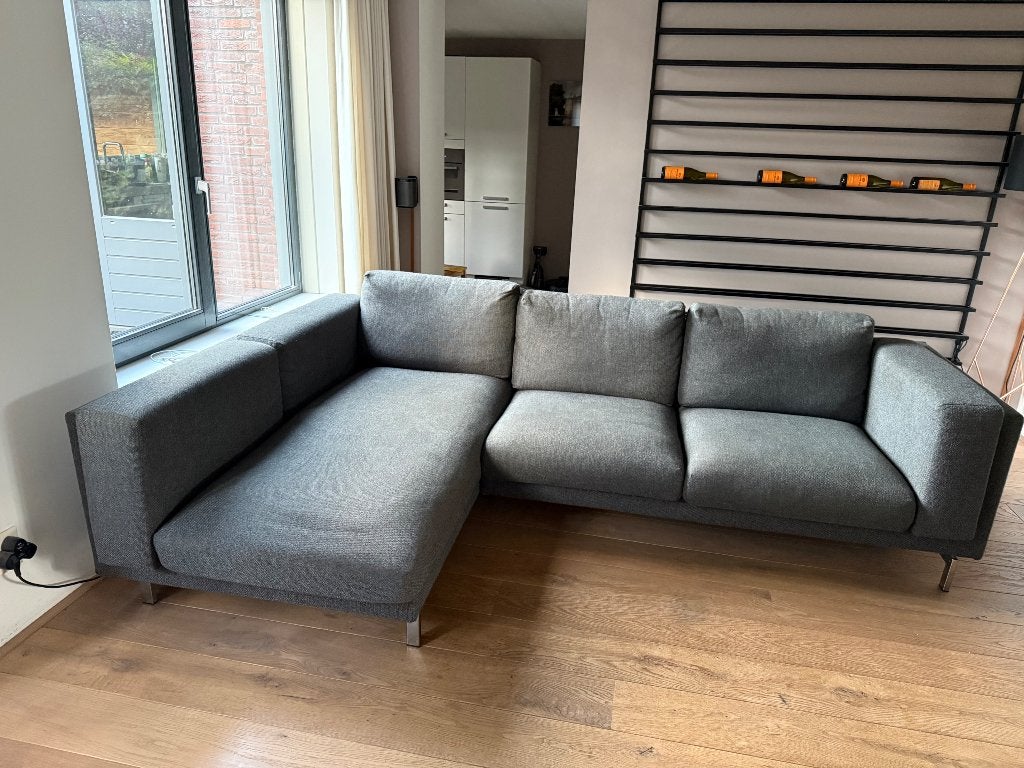 Hoekbank met chaise longue, Ophalen, Gebruikt, 100 tot 125 cm, Hoekbank
