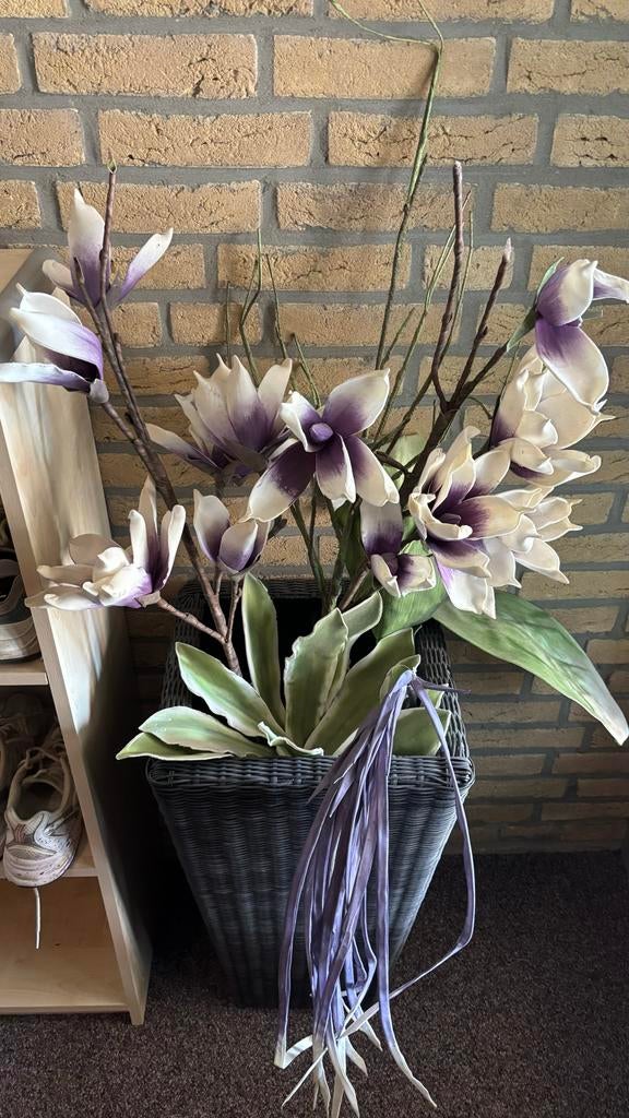 Decoratieve kunstbloemen zonder vaas- paars/wit, Ophalen, Overige materialen, Gebruikt, Overige kleuren