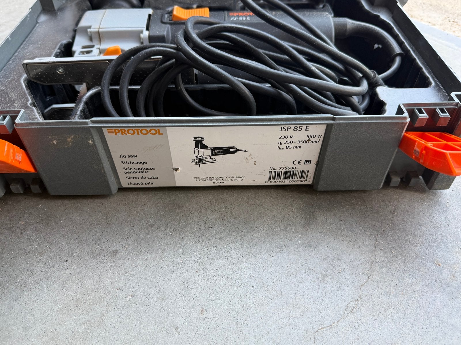 Protool JSP 85 E Decoupeerzaag in Systainer, Ophalen, Gebruikt, 600 tot 1200 watt, Decoupeerzaag