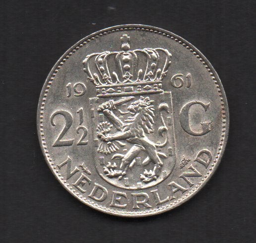 Zilveren Rijksdaalder 1961 Koningin Juliana (143), Postzegels en Munten, Koningin Juliana, Zilver, Ophalen of Verzenden, Losse munt