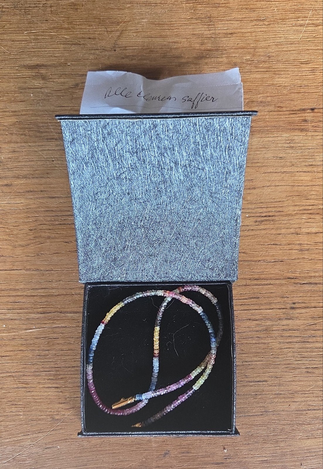 Ketting saffier gehele natuurlijke kleurenspectrum, Blauw, Nieuw, Ophalen of Verzenden, X