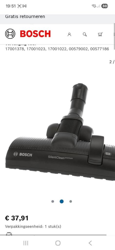 Bosch SilentClean Premium stofzuigerborstel - Nieuwstaat, Ophalen of Verzenden, Nieuw