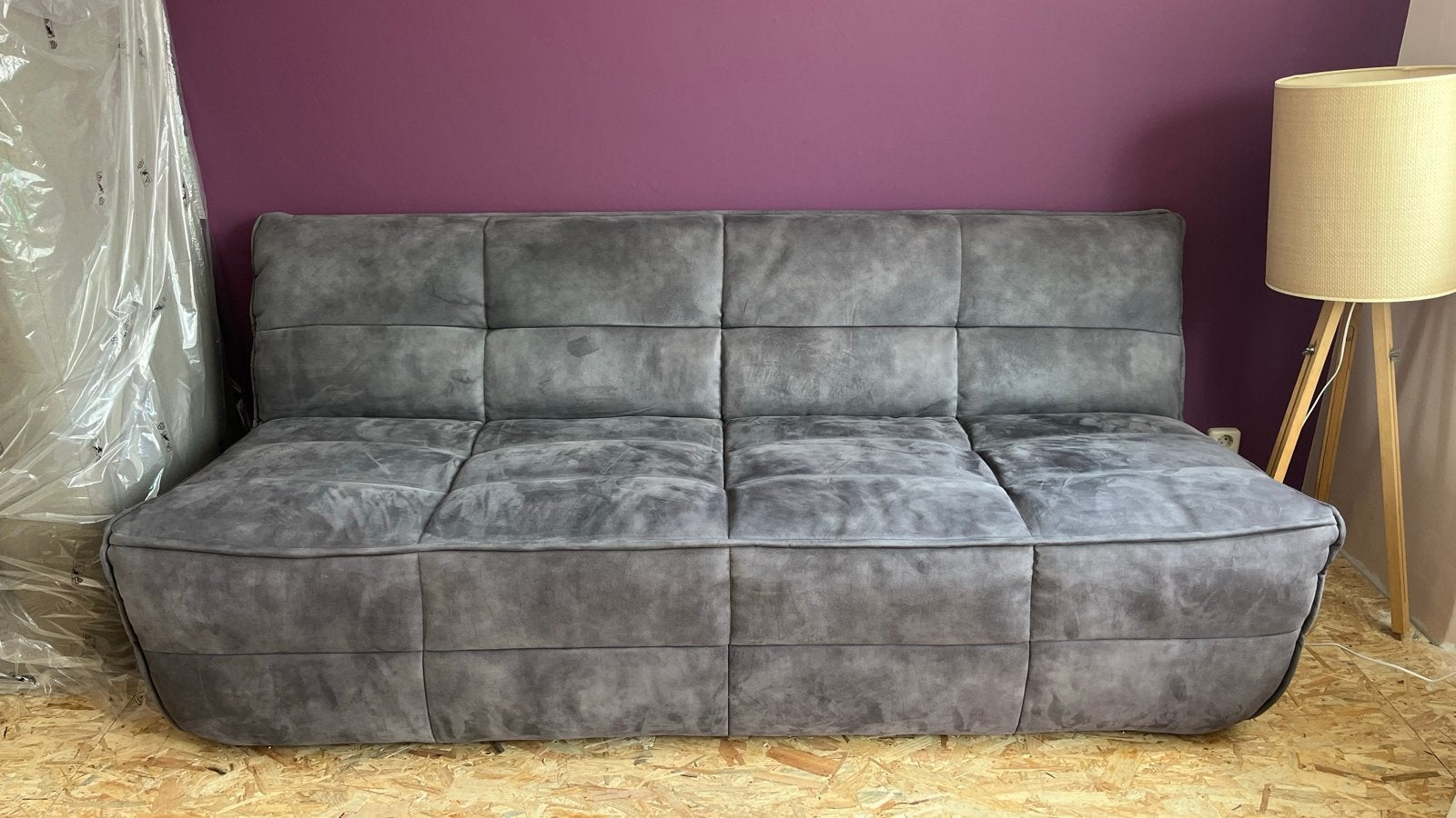Comfortabele grijze bank - Vtwonen, Ophalen, Gebruikt, Driepersoons, 75 tot 100 cm