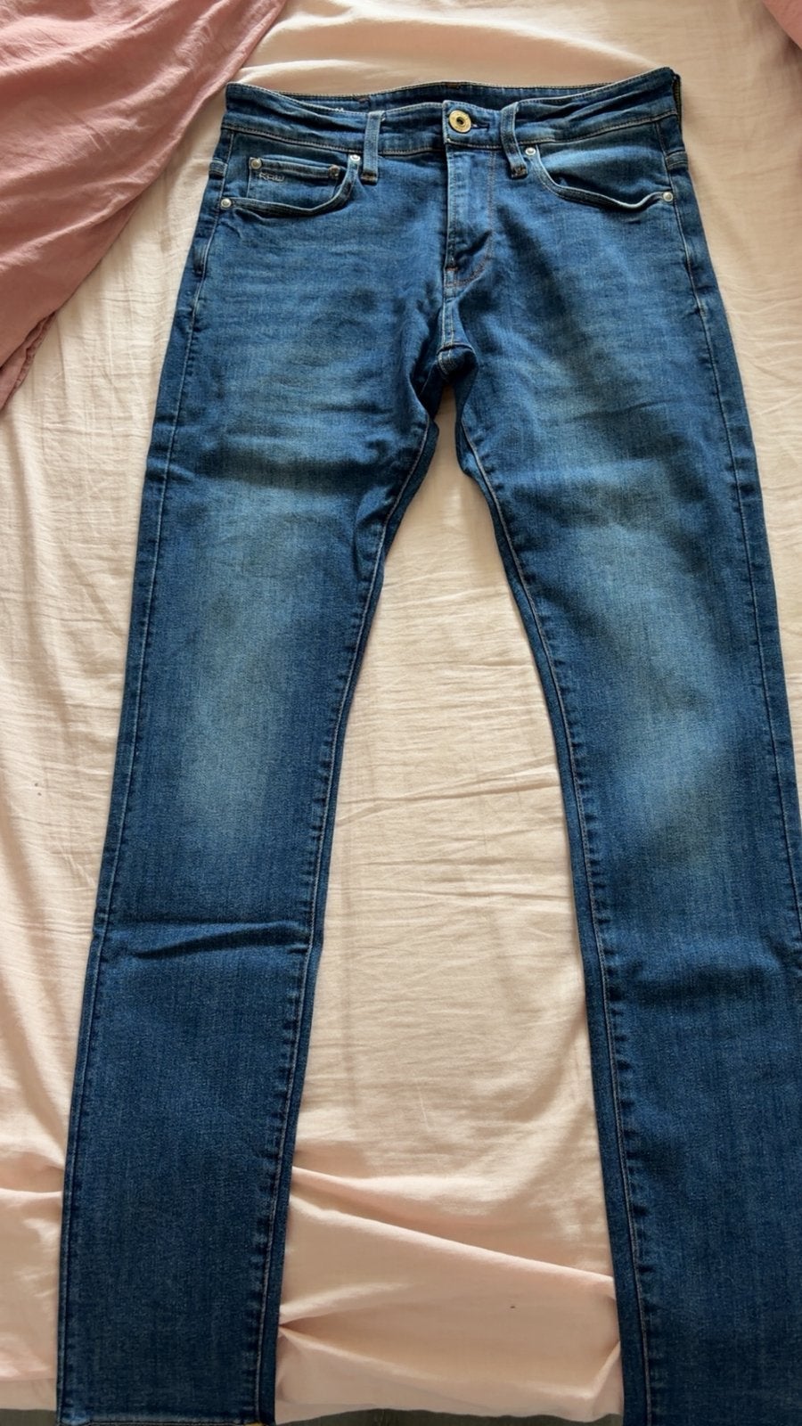 G star skinny jeans heren, Ophalen of Verzenden, Zo goed als nieuw, Blauw, W32 (confectie 46) of kleiner