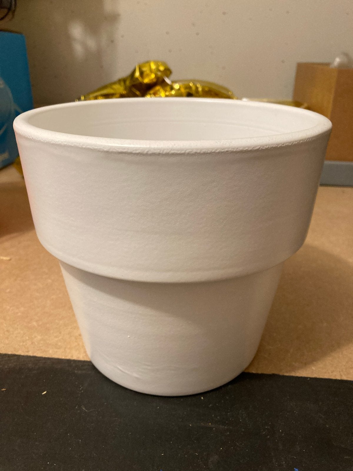 Witte aardewerk bloempot dia 19x18cm, Gebruikt, Rond, Binnen, Ophalen of Verzenden