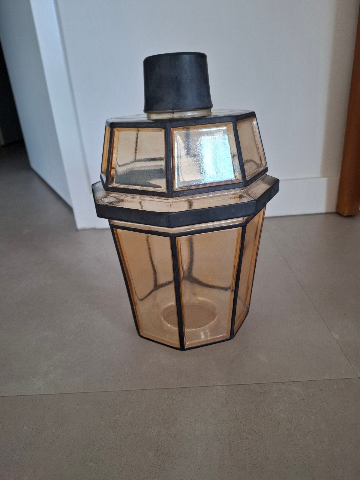 Vintage Glashütte lampenkap amberkleur glas, Antiek en Kunst, Ophalen of Verzenden